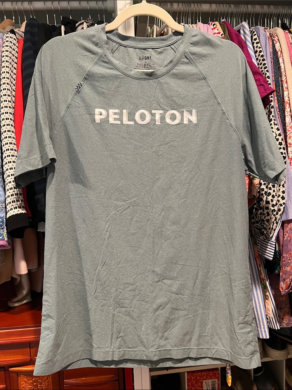 Peloton Men’s Short-Sleeve Tee in Sage Green with White Logo